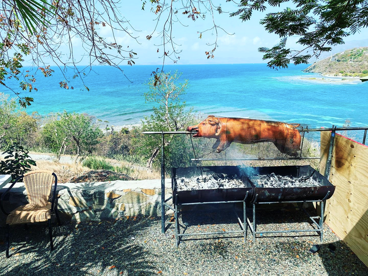 beach view pig roast british virgin islands brandywine bay